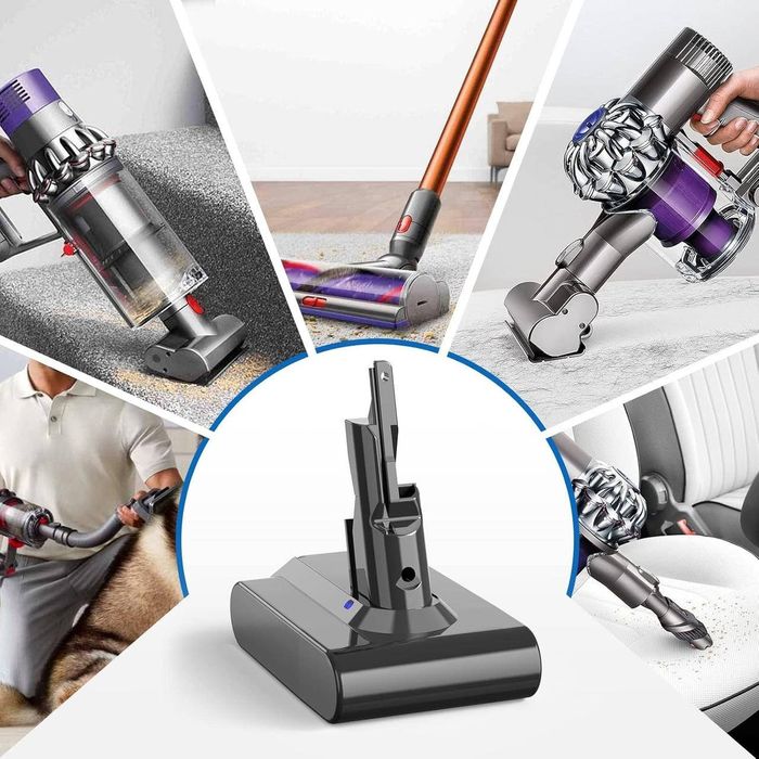 Акумулятор BATTOOL 8000 mAh 21.6V пилосос Dyson V7 сірий з індикаціїєю