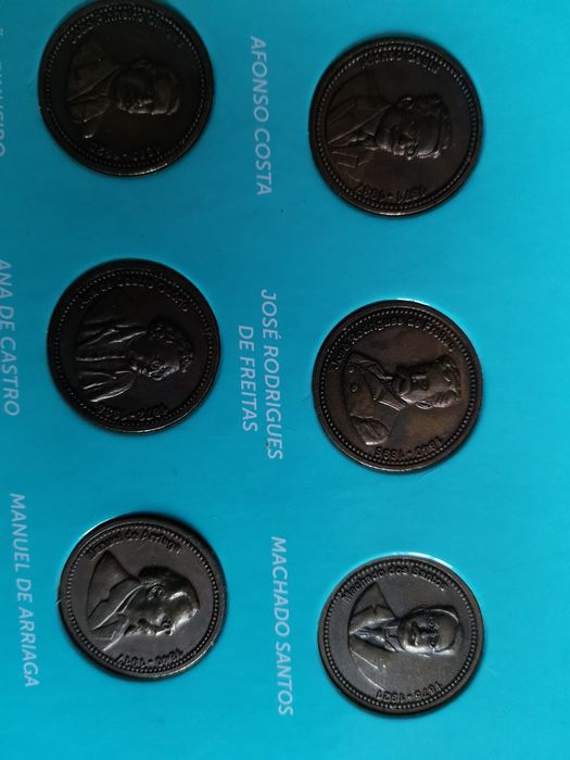 Conjunto medalhas - Rostos da República portuguesa