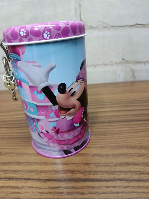 Metalowa Skarbonka na kłódkę z kluczykami Disney Myszka Minnie 13,5 x 7,5 cm