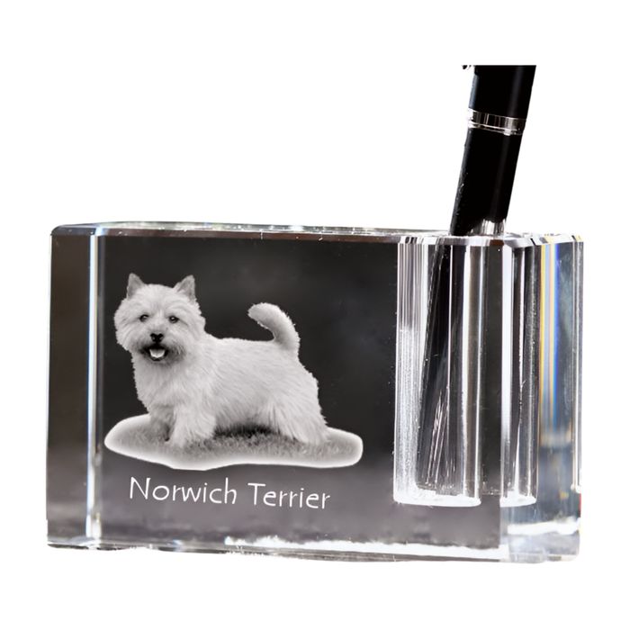 Norwich Terrier penholder kryształowy z psem Art-Dog