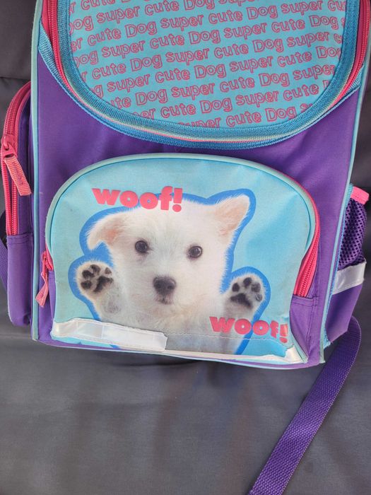 Tornister z pieskiem dla dziewczynki