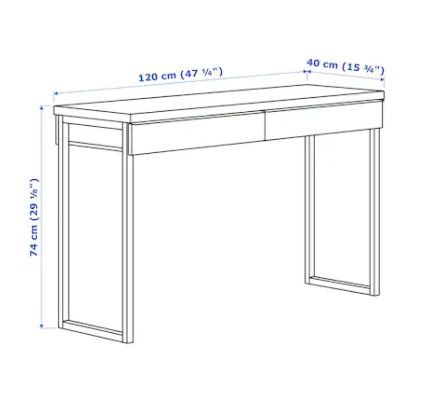 Secretaria. Toucador, Besta Burs IKEA + tampo vidro NOVA