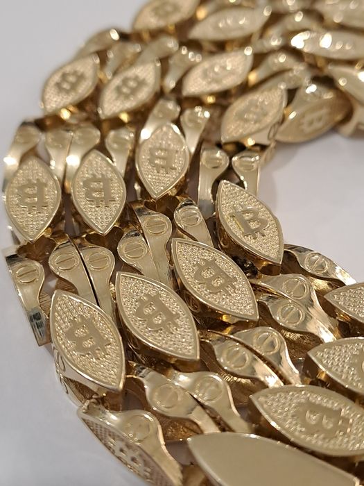 Złoty Łańcuch pr.585 Splot Cartier Bitcoin 65 cm Nowy Pełny