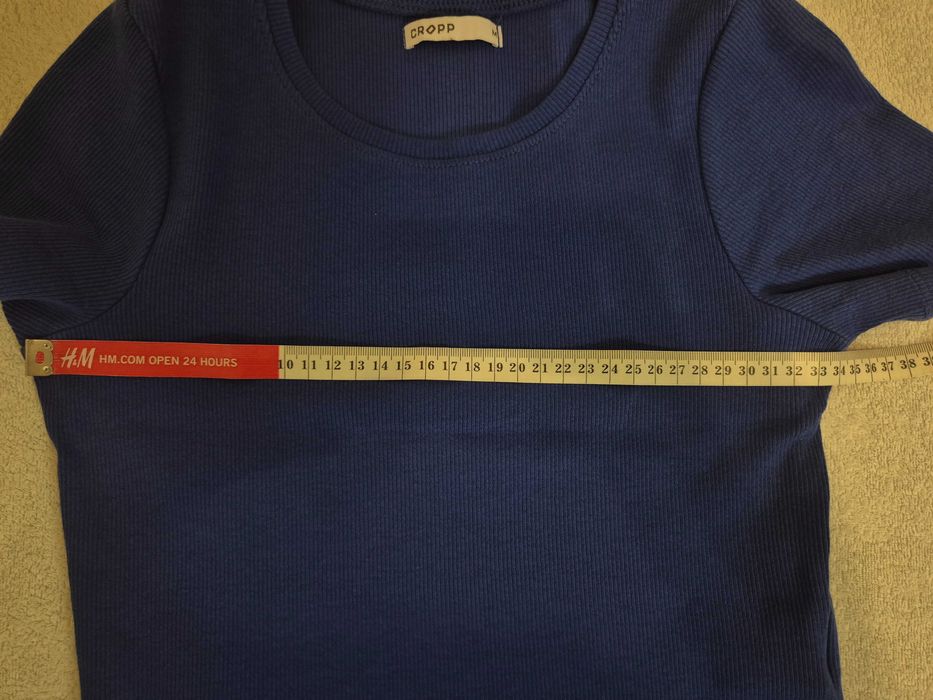 Cropp niebieski crop top, M