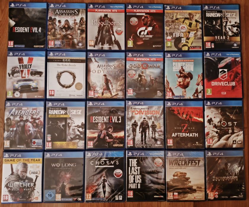 Zestaw gier na konsolę PlayStation 4 PS4 Czytaj Opis