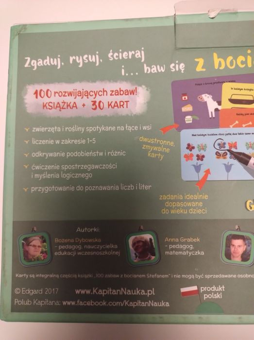 100 zabaw z bocianem Stefanem - książka i tablice suchościeralne