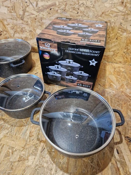 ZESTAW GARNKÓW 10 EL. KLÖNBERG KB-4031 ceramiczno-marmurowych