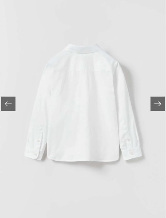 Рубашка ZARA из рельефной ткани,белая