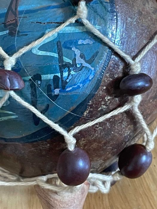 Maraca Cubana vintage, peça artesanal em madeira
