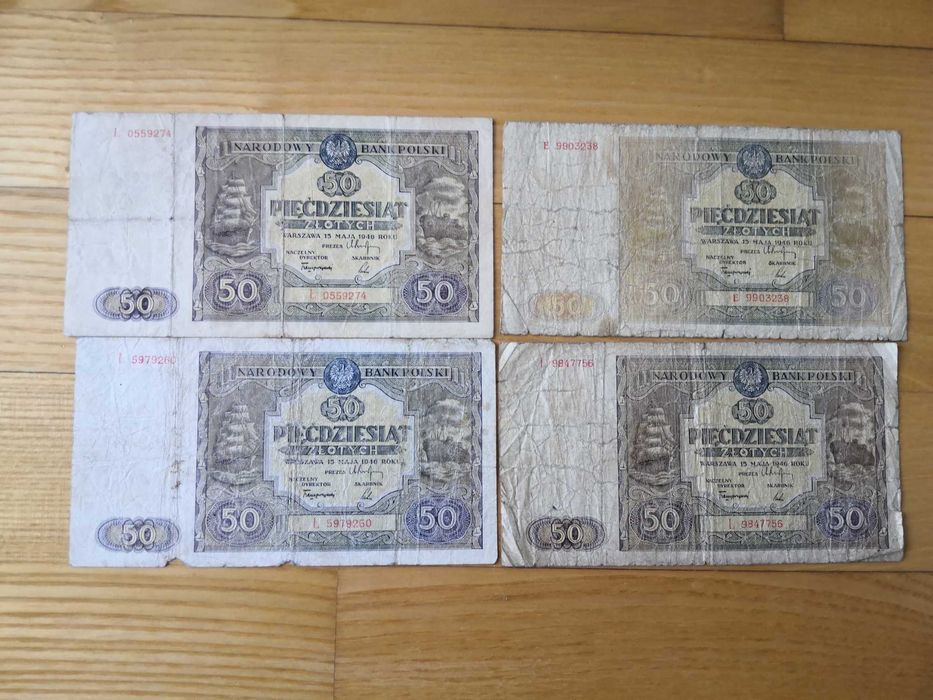 50 złotych 1946 rok 4 szt