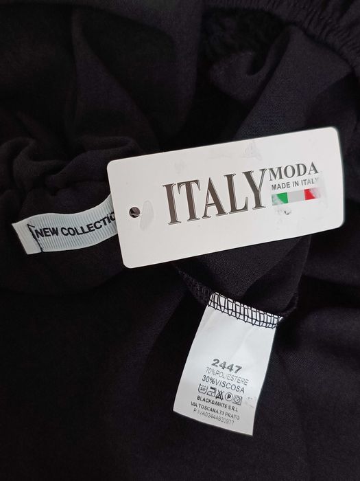 Czarny elegancki kombinezon hiszpanka plus size 46 48 maxi wiskoza Italy Moda