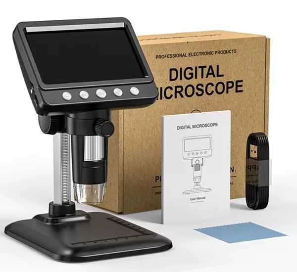 Microscópio Digital 4,3" IPS 1000X LCD Recarregável USB | Novo