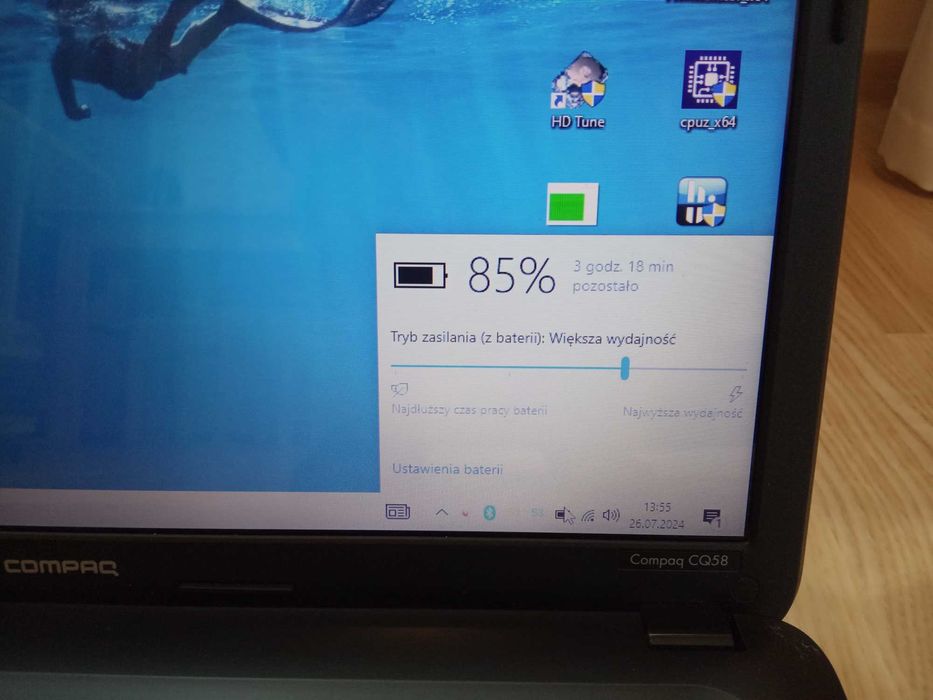 Laptop HP CQ58 320GB 8GB Win10 Bateria 2-3 godziny