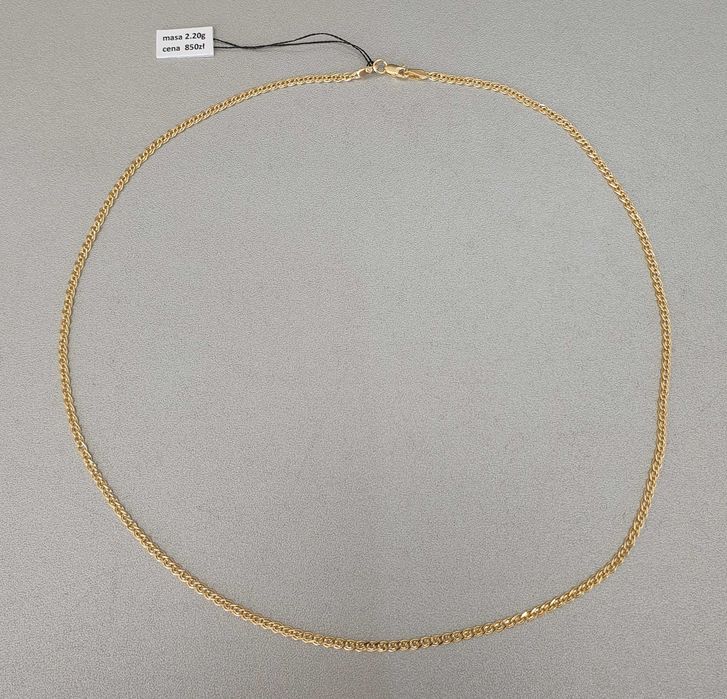Złoty łańcuszek pr.585 waga 2.20 g dł.45cm nowy