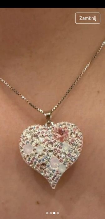 Swarovski oryginał naszyjnik serce