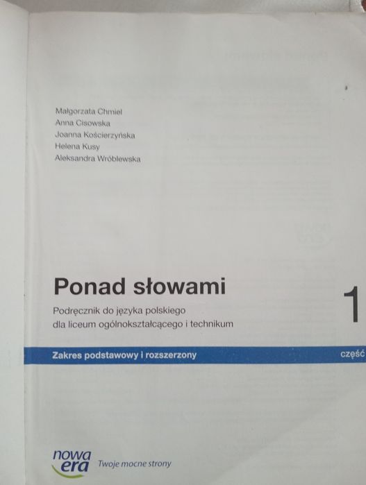 Ponad slowami podręcznik do języka polskiego