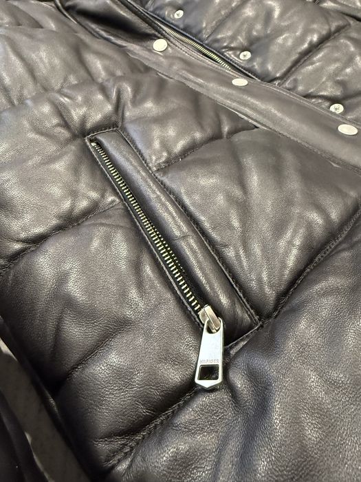 Продам жіночий зимовий шкіряний пуховик Tommy Hilfiger