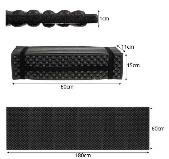 Mata Turystyczna Składana, Karimata, Gruba, Wojskowa, Pianka, 180cm