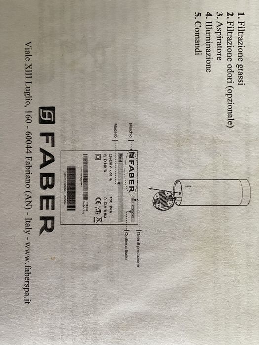 okap wyspowy Cilindra Isola Faber