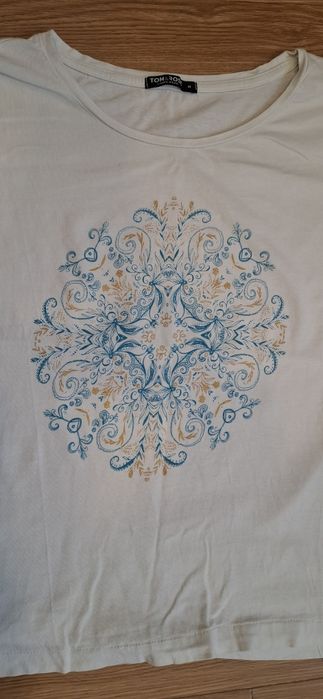 Koszulka damska biało-niebieska, rozmiar M, jak nowa