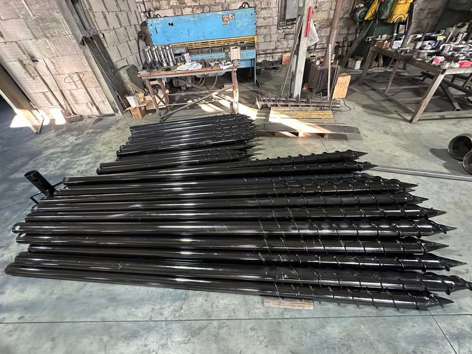 Палі гвинтові,сваї багатовиткові,геощуруп,наконечник,оголовок.