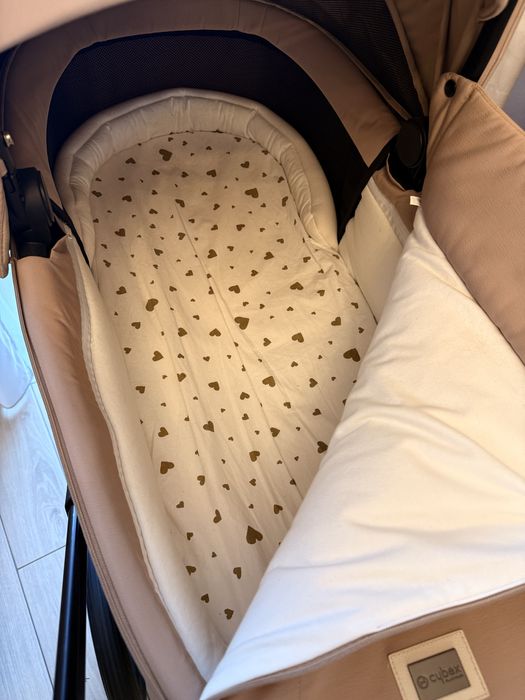 Коляска візочок cybex priam 4.0 rose gold cozy beige