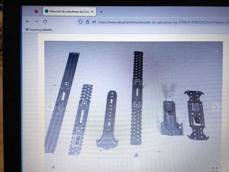 wieszaki do zabudowy kg