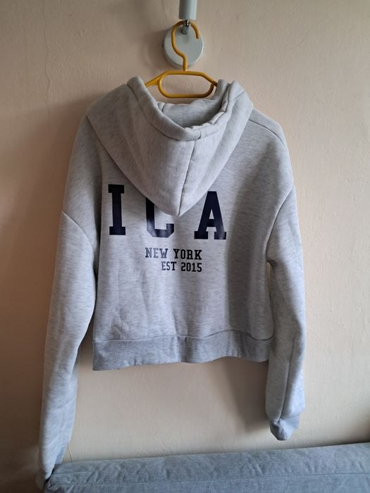 Bluza sportowa krótka suwak szara L/XL