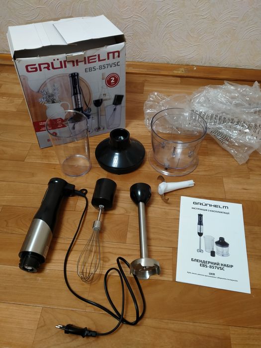 Блендер Grunhelm EBS-857VSC погружной , миксер,новый