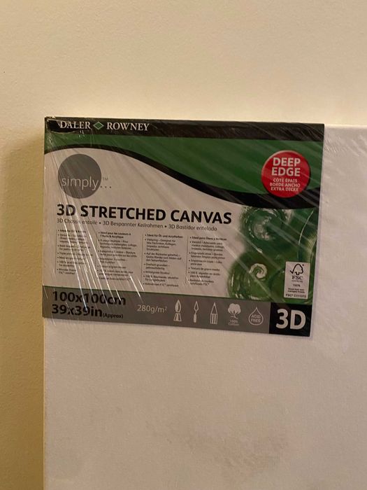 Tela esticada para pintura - 1m X 1m X 3,5