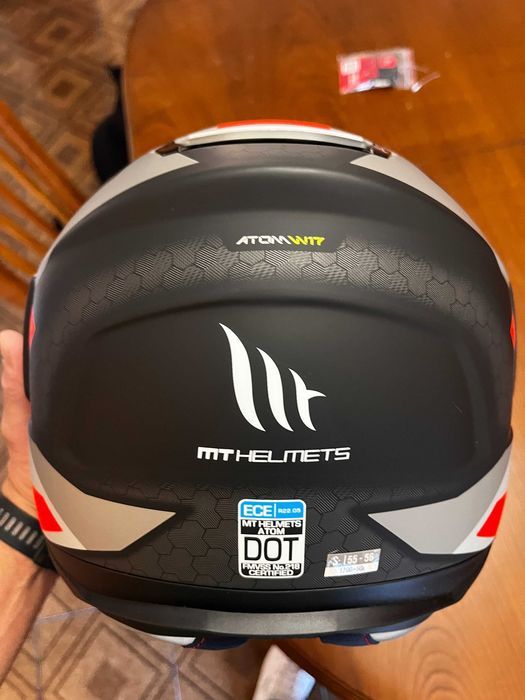 Capacete modular MT Atom SV vermelho mate, tam. S – NOVO, nunca usado