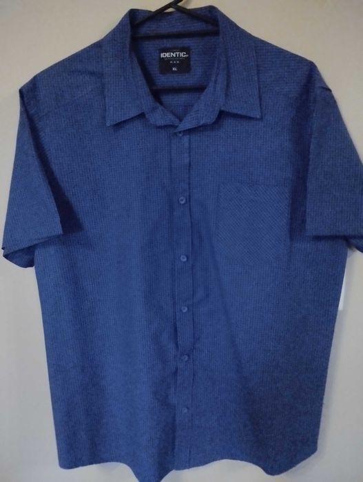 Koszula krótki rękaw ciemno niebieska XL