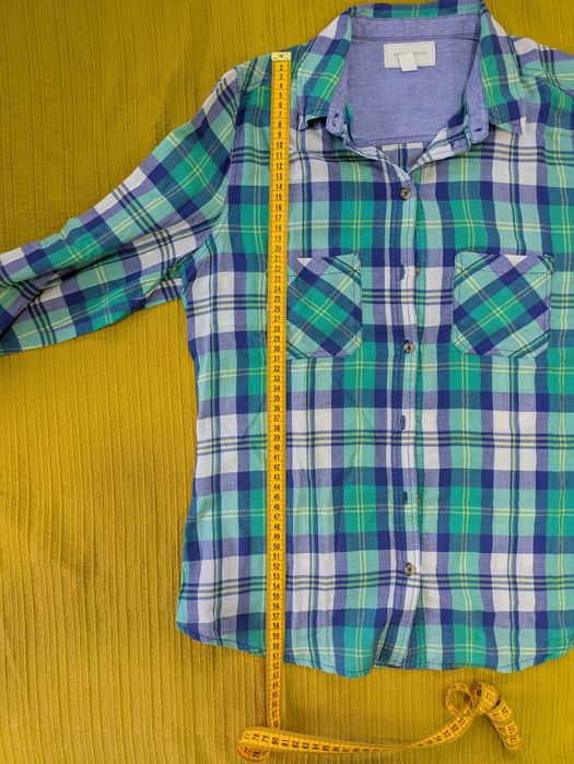 Camisa padrão Verde Azul Springfield, Algodão, Tamanho 40, Nova
T