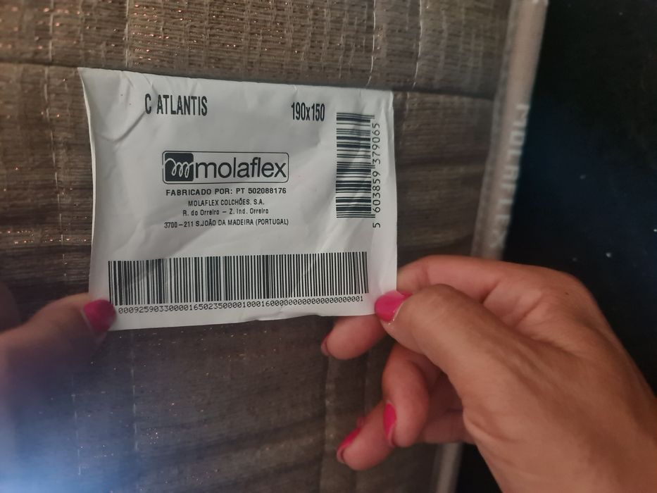 Sommier elevatório forrado + colchao Molaflex