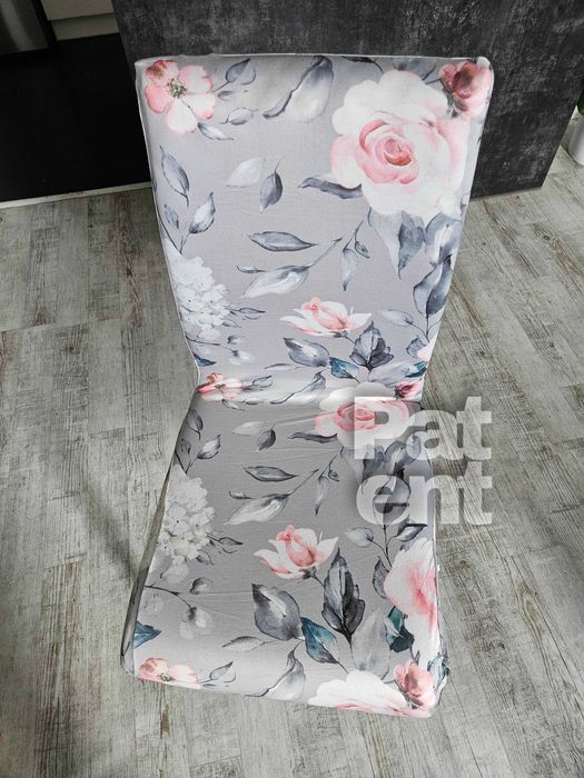Pokrowce na krzesła elastyczne 4 sztuki wzorzyste kwiaty piwonie