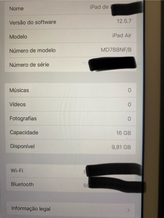 Vendo  ipad air md788nf/b e capa