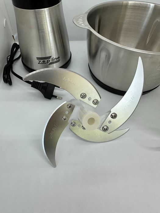 Кухонный измельчитель Zepline 1500 Вт с металлической чашей на 1.5 л