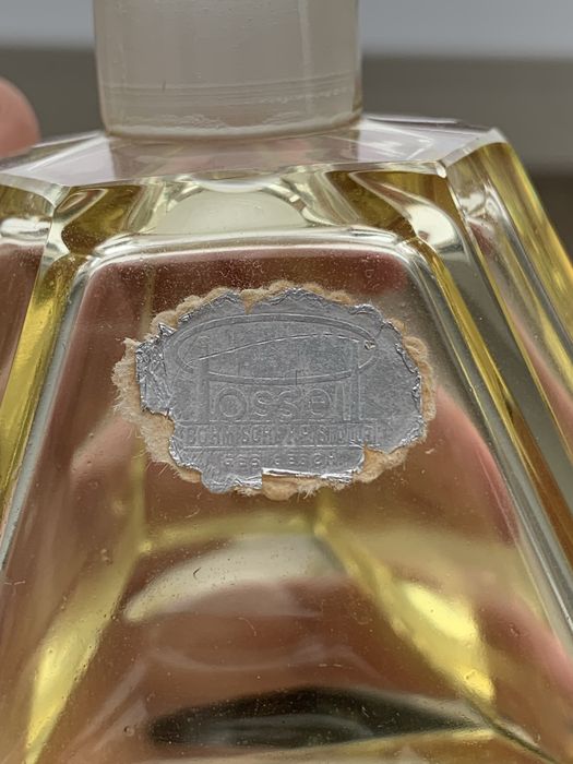 Posselt jak Moser komplet na toaletkę art deco kryształ cytrynowy