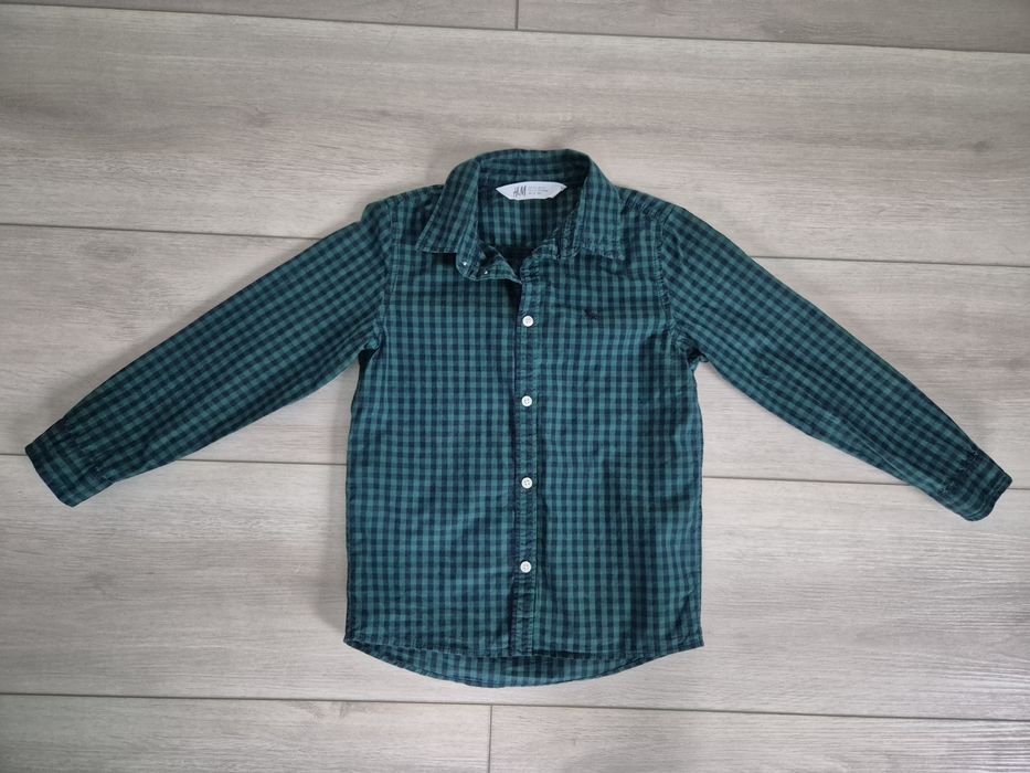 Koszula chłopięca zielona krata H&M rozm. 122