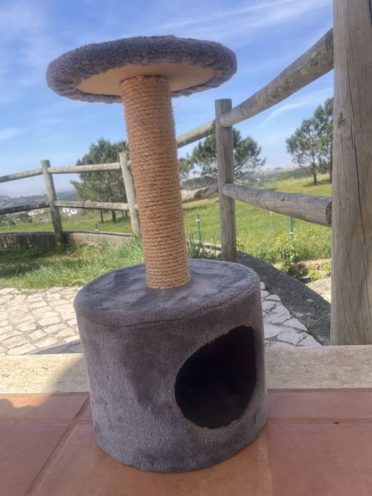Cama, arranhador e banco para gatos