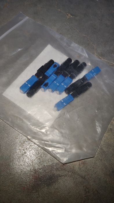 Lote de 7 Fichas de Ligação Rápida Fibra Ótica SC/UPC (Fast Connectors