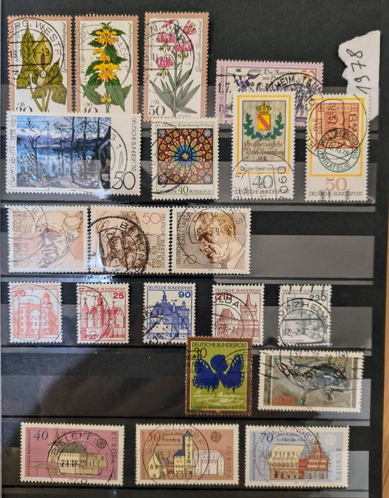 Niemieckie stemplowane znaczki z rocznika 1978