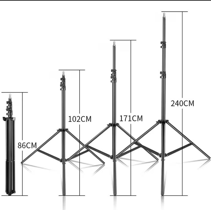 Tripé Para Softbox Reflector Ring light Fotografia 2,4M 5kg carga NOVO