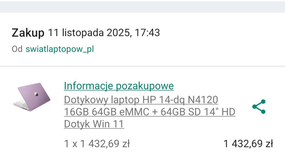 Laptop HD dotykowym ekranem 14 cali