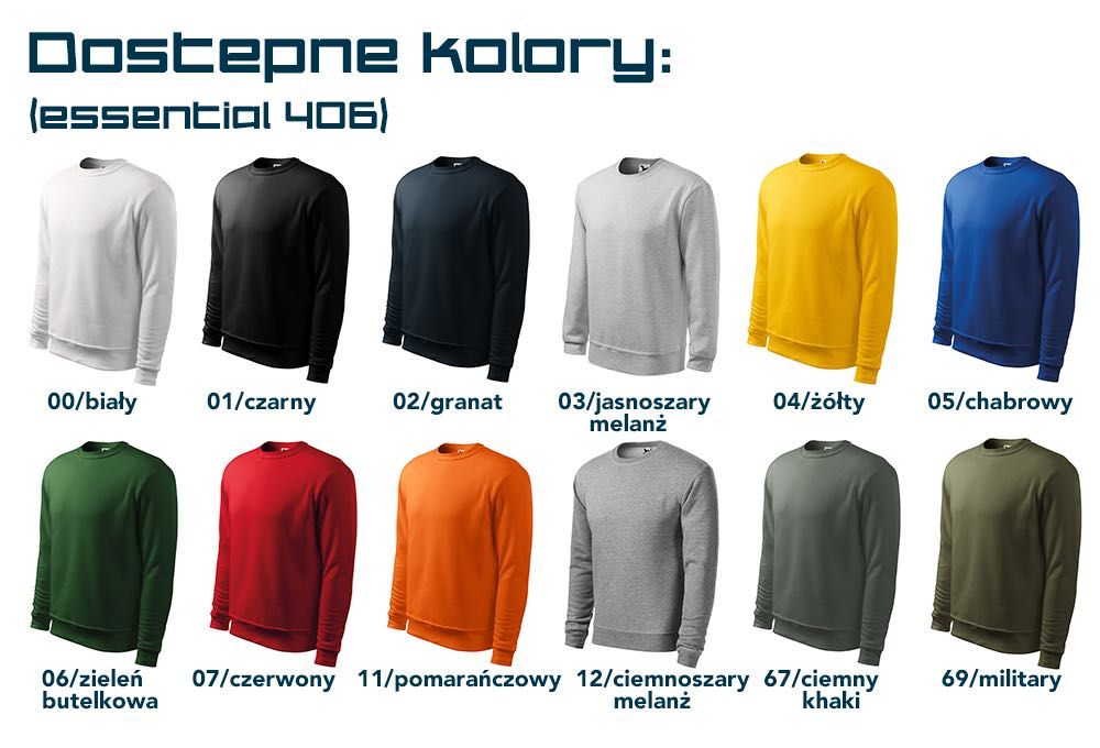 Bluza z własnym nadrukiem logo teks Malfini Essential męska