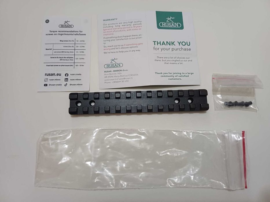 Calha Picatinny em aço (Rusan) - Nova