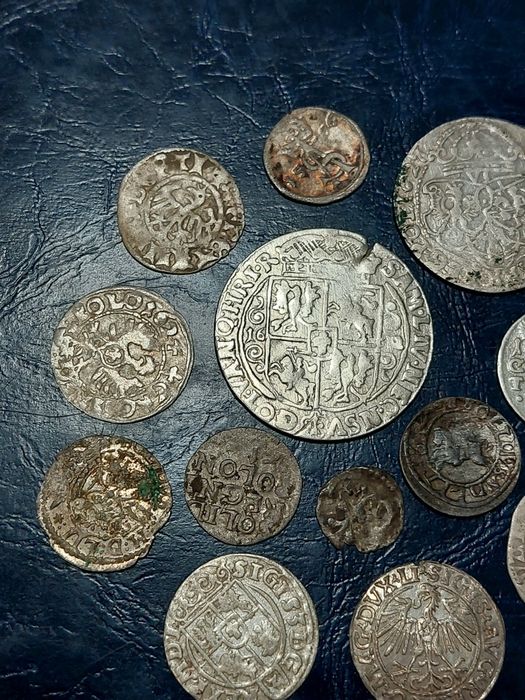 Колеційні срібні монети орт,шестак,півторак,грош,солід