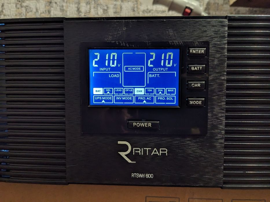 Інвертор / ДБЖ / UPS / безперебійник Ritar RTSWrl-600