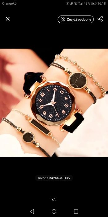 Zestaw 5 sztu zegarek i 4 bransoletki