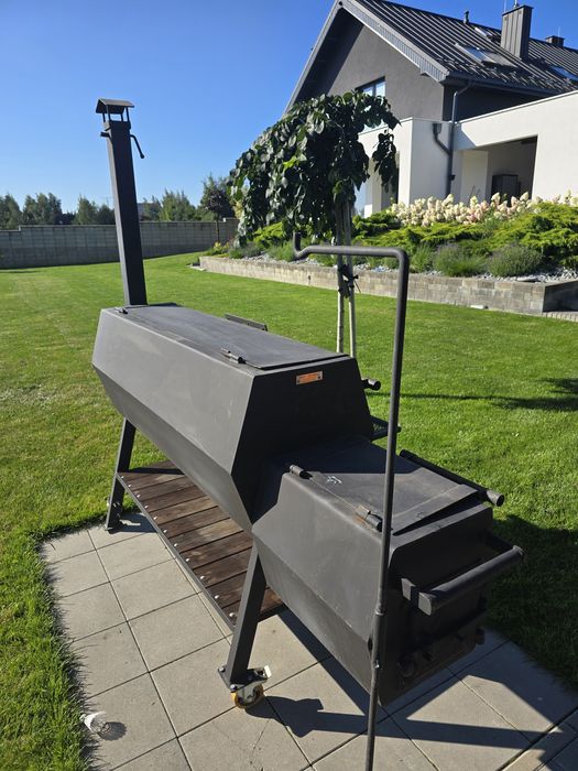Grill bbq Wędzarnia   DUŻY SOLIDNY GRIL Z OPCJA WĘDZENIA 230cm długości